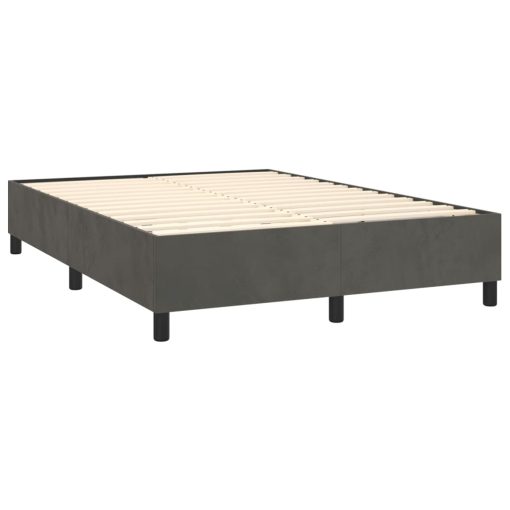 Box spring postelja z vzmetnico temno siva 140x200 cm žamet - Image 4