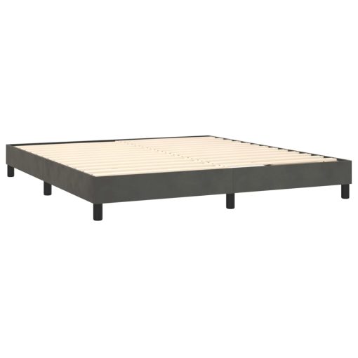 Box spring postelja z vzmetnico temno siva 160x200 cm žamet - Image 4