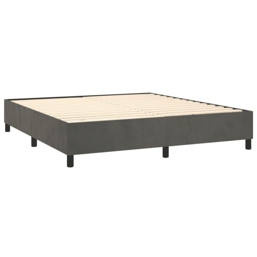 Box spring postelja z vzmetnico temno siva 160x200 cm žamet - Image 4