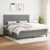 Box spring postelja z vzmetnico temno siva 200x200 cm blago