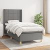 Box spring postelja z vzmetnico temno siva 90x190 cm blago