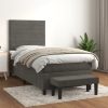 Box spring postelja z vzmetnico temno siva 90x200 cm žamet