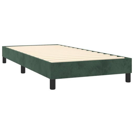 Box spring postelja z vzmetnico temno zelena 100x200 cm žamet - Image 4