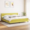 Box spring postelja z vzmetnico zelen 200x200 cm blago