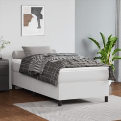 Box spring posteljni okvir bel 90x190 cm umetno usnje
