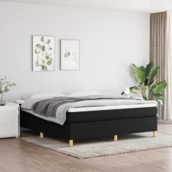 Box spring posteljni okvir črn 180x200 cm blago