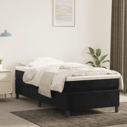 Box spring posteljni okvir črn 80x200 cm žamet