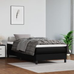 Box spring posteljni okvir črn 90x190 cm umetno usnje