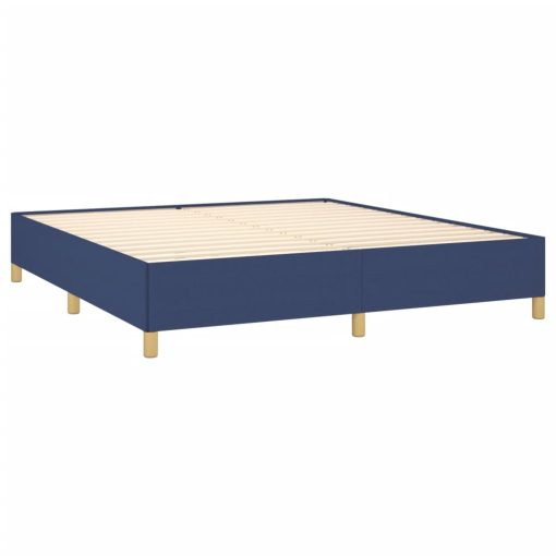 Box spring posteljni okvir moder 160x200 cm blago - Image 4