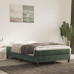 Box spring posteljni okvir temno zelen 120x200 cm žamet