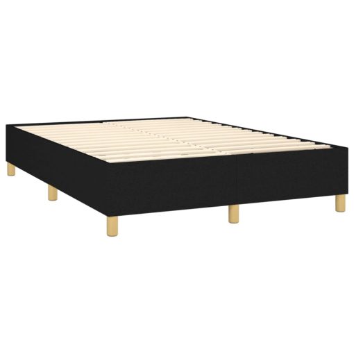 Box spring posteljni z vzmetnico črn 140x190 cm blago - Image 4