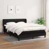 Box spring posteljni z vzmetnico črn 140x190 cm blago
