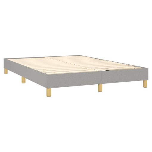 Box spring posteljni z vzmetnico svetlo siv 140x190 cm blago - Image 4