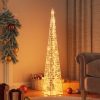 Božični svetlobni stožec 60 LED toplo bel 120 cm akril