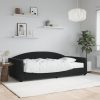 Dnevna postelja z vzmetnico črna 100x200 cm žamet
