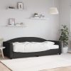 Dnevna postelja z vzmetnico črna 90x200 cm blago