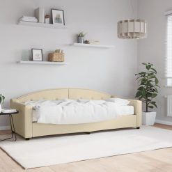 Dnevna postelja z vzmetnico krem 80x200 cm blago