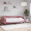Dnevna postelja z vzmetnico roza 100x200 cm žamet
