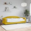 Dnevna postelja z vzmetnico rumena 80x200 cm žamet
