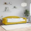 Dnevna postelja z vzmetnico rumena 90x200 cm žamet