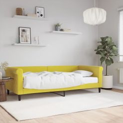 Dnevna postelja z vzmetnico rumena 90x200 cm žamet