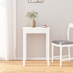 Jedilna miza bela 55x55x75 cm trdna borovina