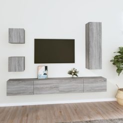 Komplet TV omaric 5-delni siv sonoma inženirski les