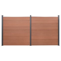 Komplet ograjnih panelov rjav 353x186 WPC