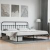 Kovinski posteljni okvir z vzglavjem črn 193x203 cm