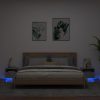 Nočna omarica z LED lučkami 2 kosa betonsko siva 40x39x37 cm
