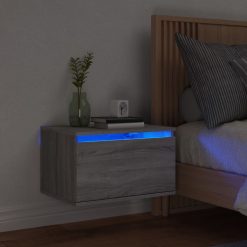 Nočna stenska omarica z LED lučkami siva sonoma