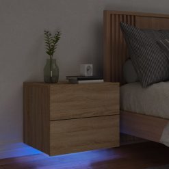 Nočna stenska omarica z LED lučkami sonoma hrast