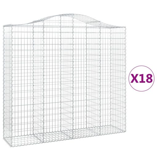 Obokana gabion košara 18 kos 200x50x180/200 cm pocinkano železo - Image 2