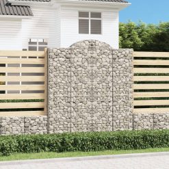 Obokane gabion košare 2 kosa 200x30x220/240 cm pocinkano železo