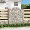 Obokane gabion košare 3 kosi 200x30x220/240 cm pocinkano železo