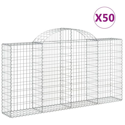 Obokane gabion košare 50kosov 200x30x100/120cm pocinkano železo - Image 2