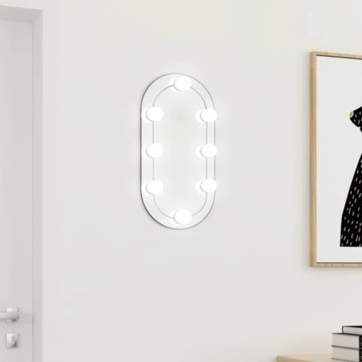 Ogledalo z LED lučkami 40x20 cm stekleno ovalno
