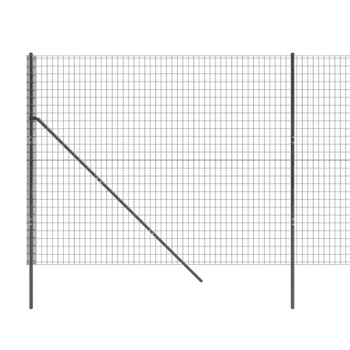 Ograja iz žične mreže antracitna 2x25 m pocinkano jeklo - Image 4