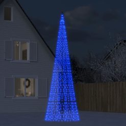 Osvetljena novoletna jelka na drogu 1534 LED modra 500 cm