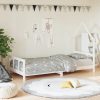 Otroški posteljni okvir bel 90x190 cm trdna borovina