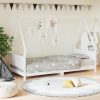 Otroški posteljni okvir bel 90x190 cm trdna borovina
