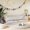Otroški posteljni okvir s predali bel 80x200 cm trdna borovina