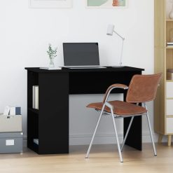 Pisalna miza črna 100x55x75 cm inženirski les