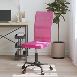Pisarniški stol nastavljiv po višini roza mrežasto blago