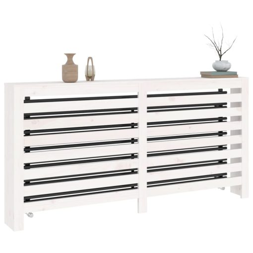 Pokrov za radiator bela 169x19x84 cm trdna borovina - Image 4