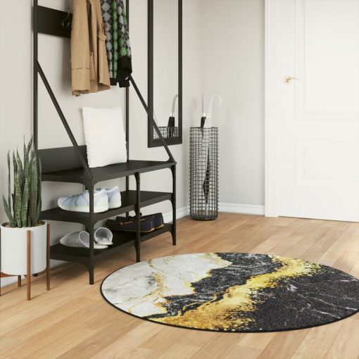 Preproga pralna večbarvna Ø 120 cm protizdrsna