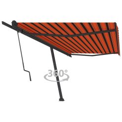 Prostostoječa avtomatska tenda 500x350 cm oranžna/rjava