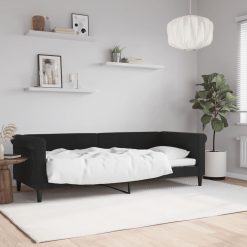 Raztegljiva postelja črna 80x200 cm žamet