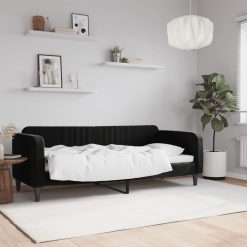 Raztegljiva postelja črna 80x200 cm žamet