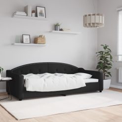 Raztegljiva postelja črna 90x200 cm blago